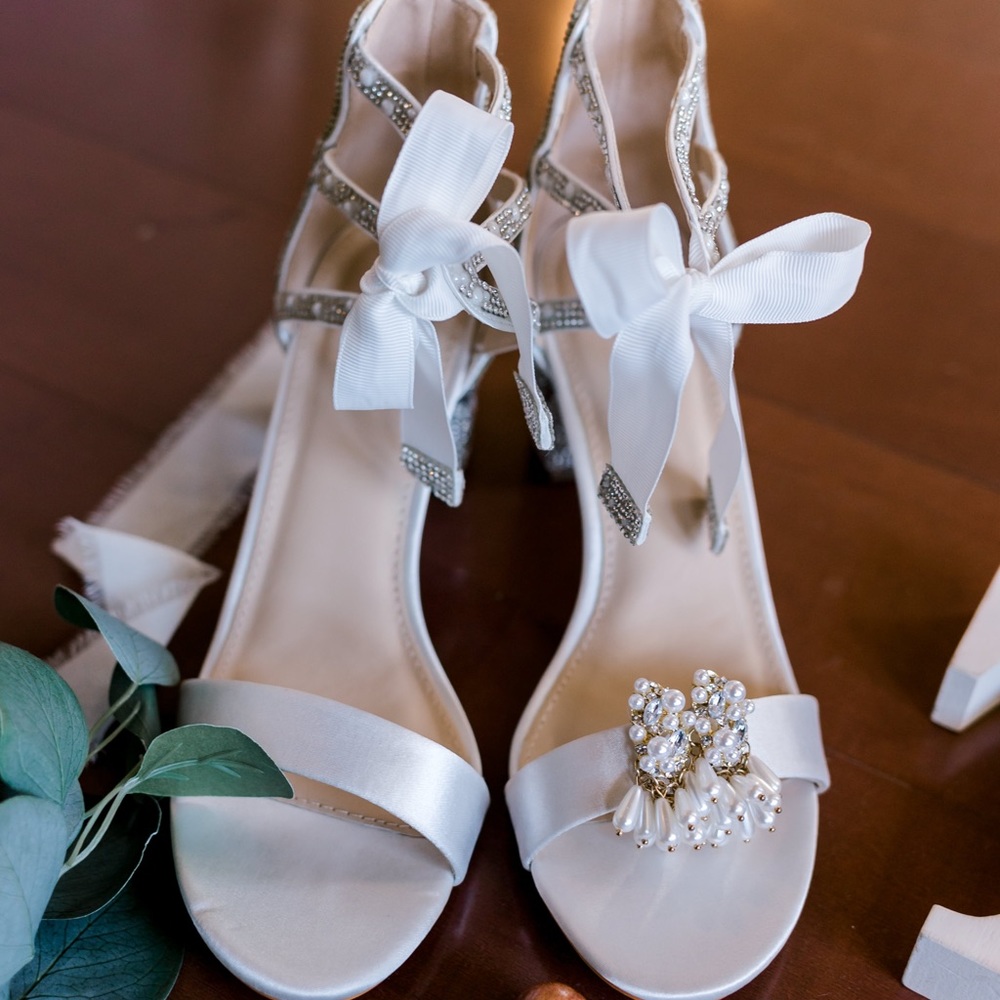 Kate Whitcomb Lola Ivory Block Heel with Bow